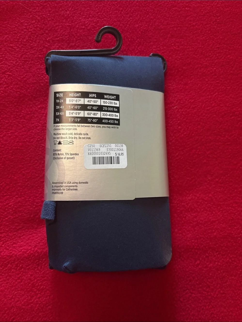 NWT Catherines Navy Control Top Opaque Tights - 3X-4X